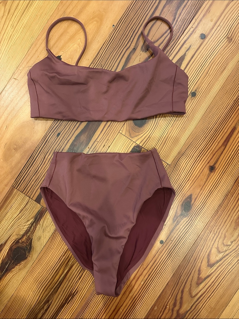 Left On Friday Two-Piece Bikini in Mauve Brown